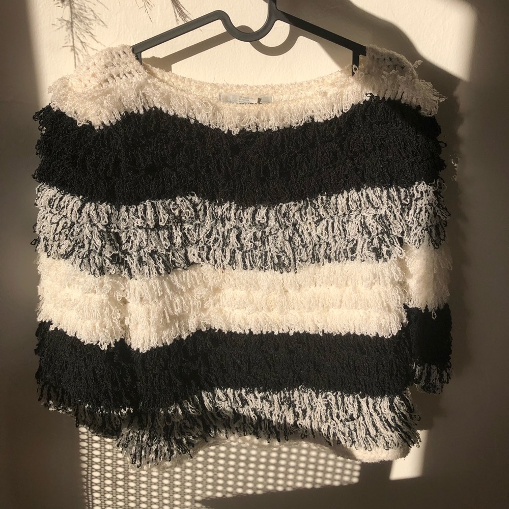 Hand crochet monochrome sweater